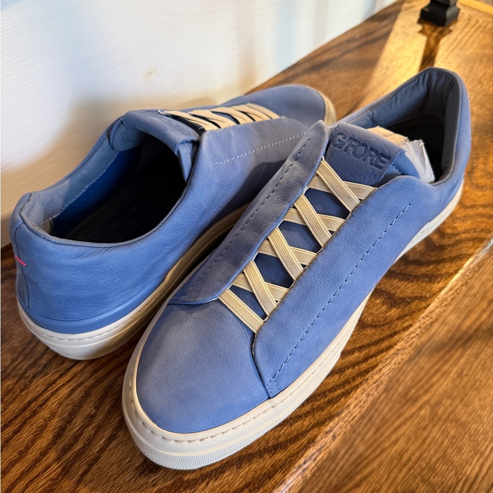 Never worn G/FORE Blue and Cream Men's Sneakers